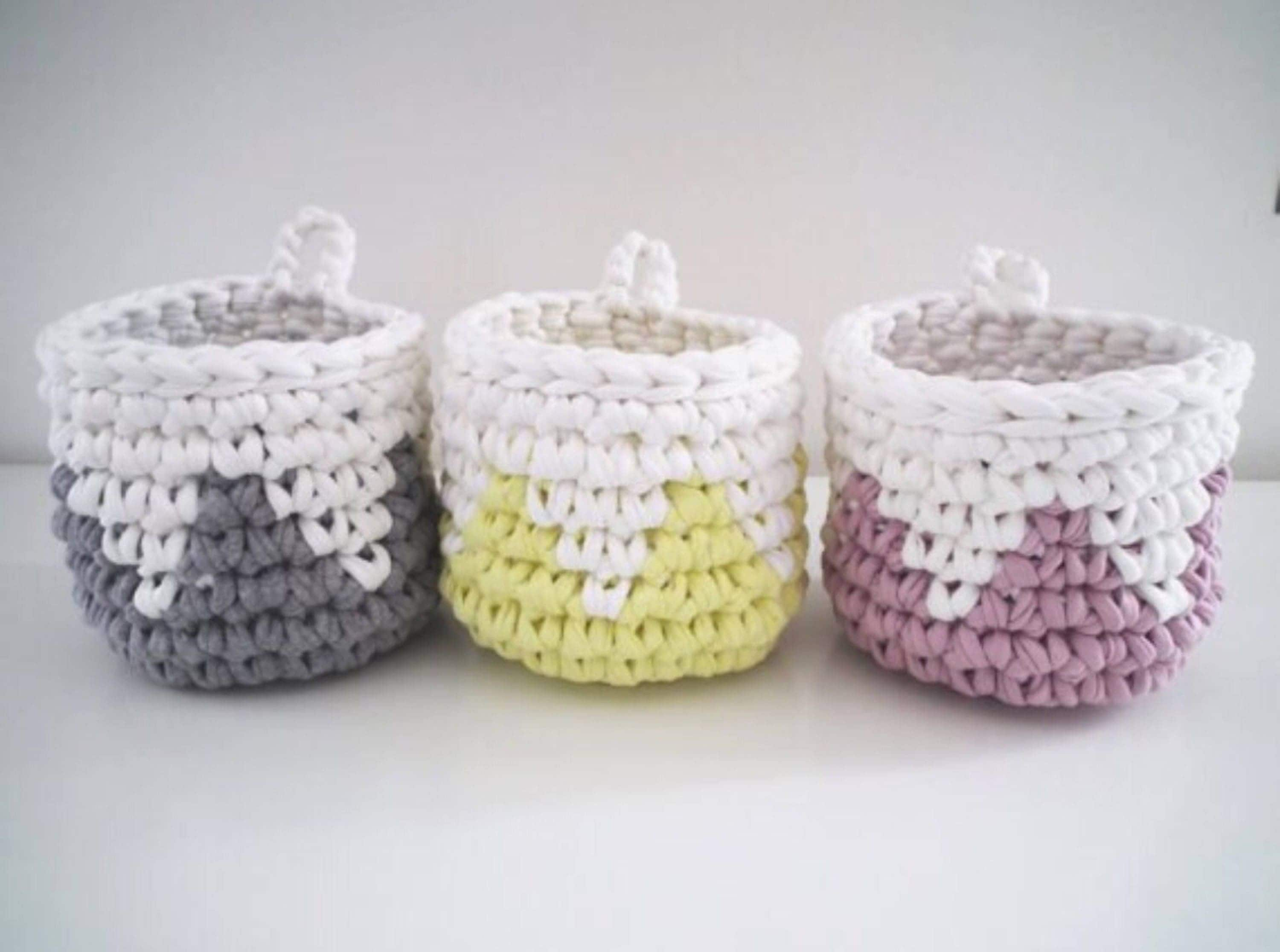 Crochet Hanging BasketSmall Storage BasketsOffice Desk