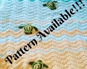 Sea Turtle Crochet Blanket PATTERN ONLY