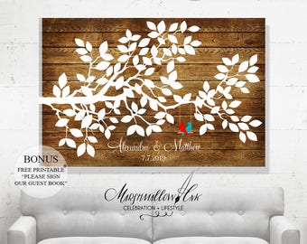 Custom Guest Book Rustic Wedding Tree, Wedding Guest Book Alternative, Wedding Signs Wood Guest Book Tree, Wedding Poster, Wedding Gift
