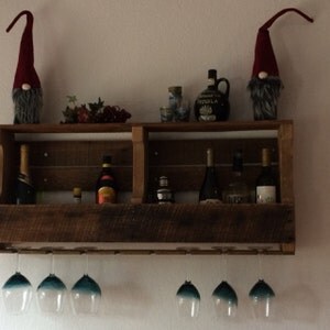 Vintage Wine Rack Reclaimed Wood Apple Crate Rustic