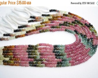 40%DIS Wholesale 13 Inch 4-5mm Natural Multi Tourmaline Faceted Rondelle Beads Strand(0782-84)