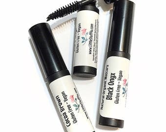 Natural Organic Mascara - Vegan Mascara - Gluten Free Natural Makeup - Mineral Mascara Black or Brown