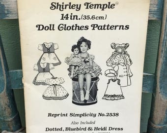 Shirley Temple doll clothes pattern book,Shirley Temple doll clothes,Shirley Temple Bluebird dress,Shirley Temple collectible,doll coat