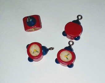 X 1 small red and blue kawaii alarm 20mm