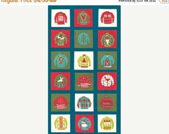 Summer Sale- Eat Drink Be Ugly~Christmas Sweater Panel~Christmas Cotton Fabric by~Moda 17920-15~Fast Shipping HC421