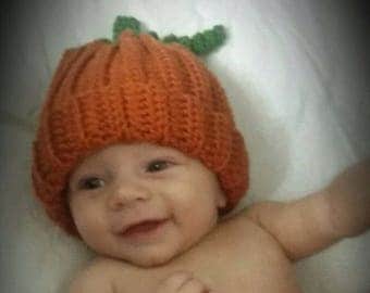 Newborn Pumpkin Hat, Pumpkin Photo Prop, Halloween Photo Prop, Thanksgiving, Fall Photo Prop, Crochet Pumpkin Hat, Newborn Photo Prop,