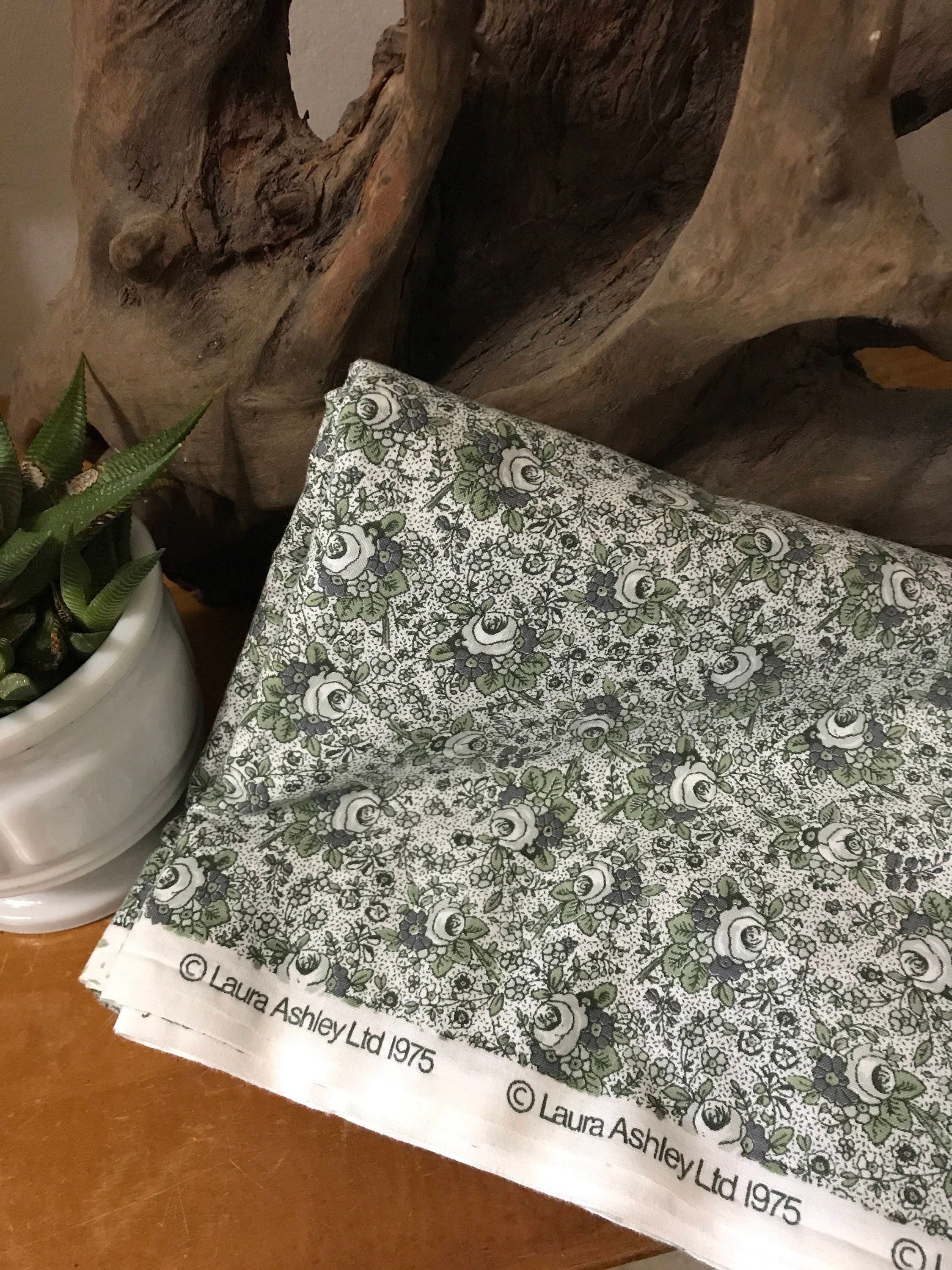 Vintage 1975 Laura Ashley Floral Fabric Laura Ashley Green