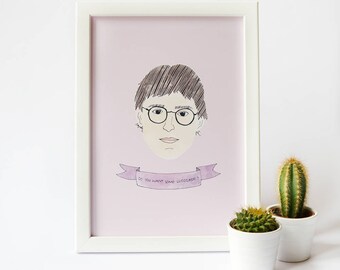 Louis Theroux Print · Illustrated Watercolour Style Print · Louis Theroux Quote Print · TV Documentary Louis Theroux Portrait Print