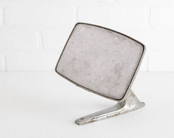 Vintage 1960s Ford Side Mirror, Chrome Rectangular Wall Mount Mirror, Part Number 15-1553, D3TB-17743-DA