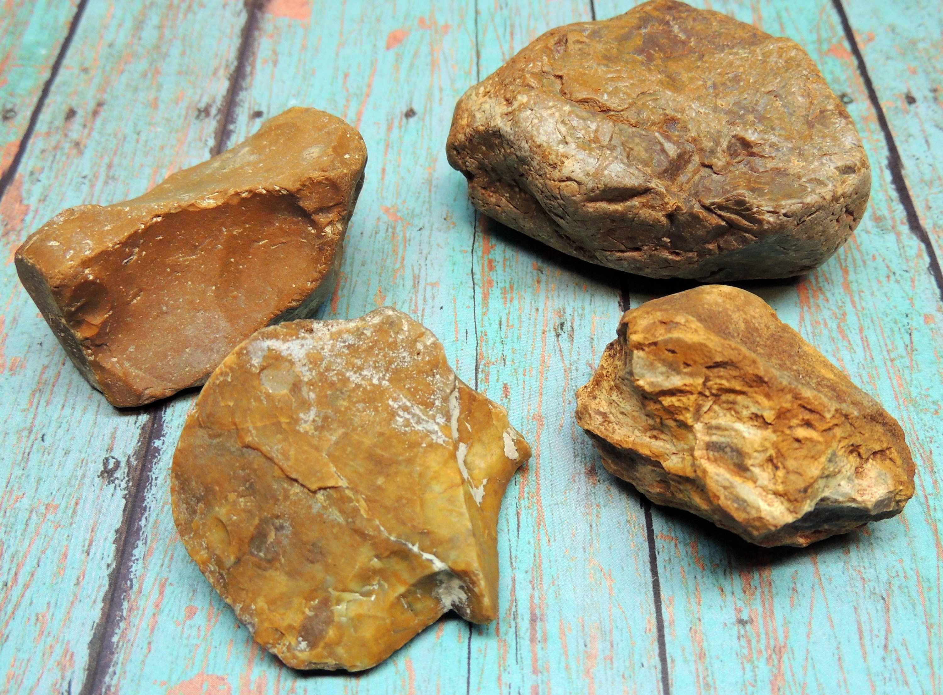 4 Pieces Natural Flint or Chert rocks, 1 3/4