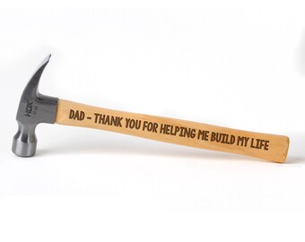 Father of the Bride Gift - Personalized Laser Engraved Hammer for Dad, Grandpa, Father of the Groom