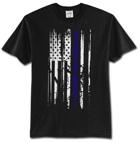 Items similar to Thin Blue Line Men's Tee Shirt Thin Blue Line