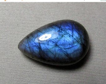 31% ON SALE Natural Labradorite Cabochon Labradorite Pear Cabochon Huge Size 20x31 mm with High Quality Blue Flashy Fire Loose Gemstones.