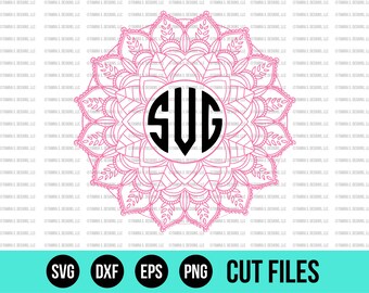 Mandala SVG - Mandala Monogram SVG - Mandala Flower SVG - Mandala Vector - Flower Mandala Svg - Mandala Dxf - Adult Coloring - Printables