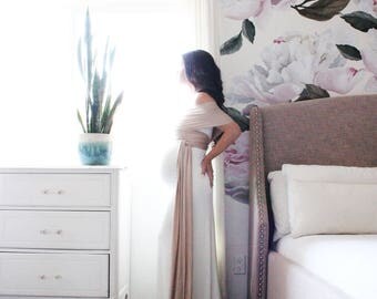 Maternity gown / maternity dress / convertible baby shower dress- The fitted wrap dress