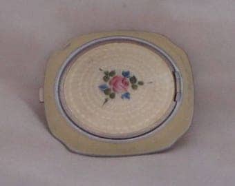 Vintage Evans Guilloche and Enamel Compact