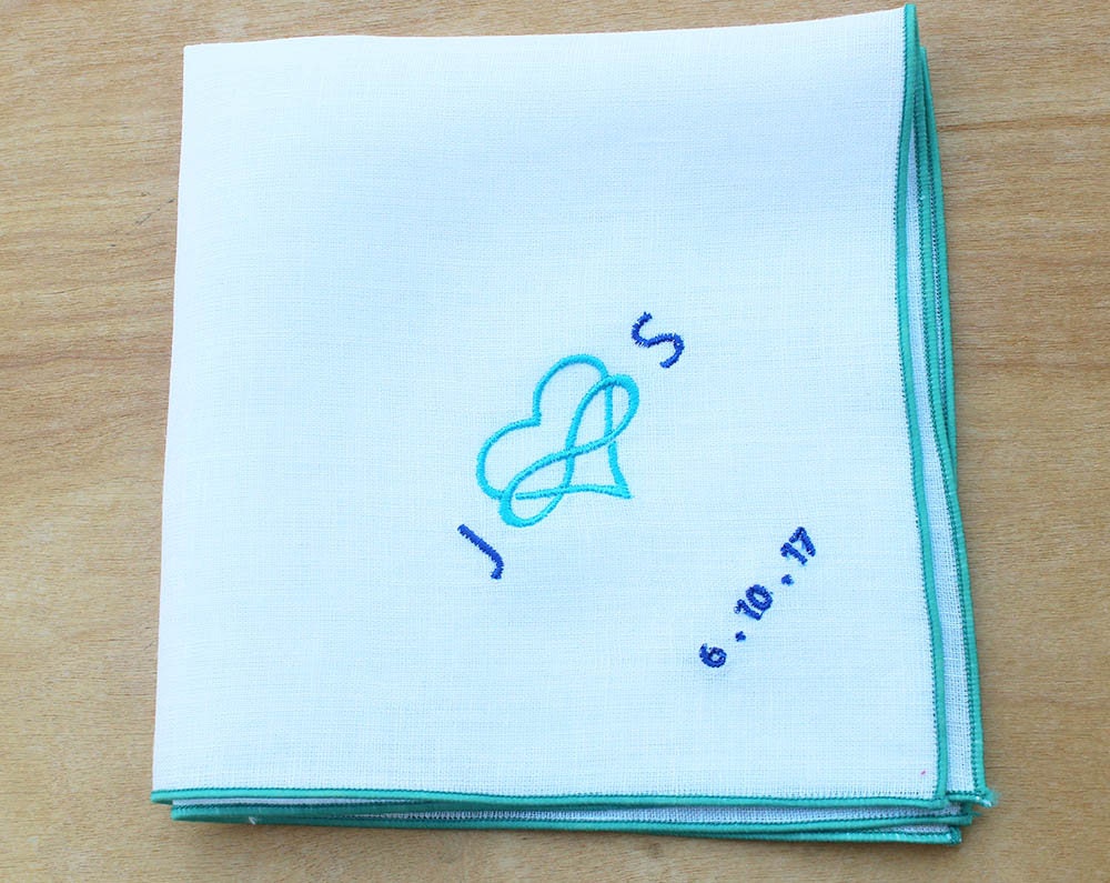 Monogrammed Pocket Square Personalized Pocket Square Wedding