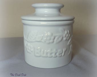 Butter Bell White Stoneware Beurre Dish French Crock Vintage