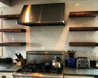 Rustic Reclaimed Wood Dark Walnut Floating Shelf/ Wall Shelf - FREE SHIPPING!