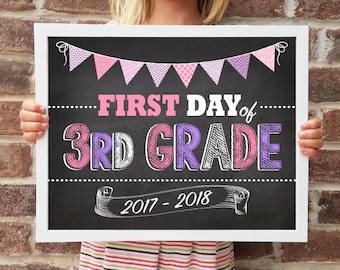 3rd Grade, Back to School Poster, DIGITAL Printable File, FIRST Day & LAST Day includ. 4 Sizes: 8x10", 11x14", 16x20", 20x30" includ.