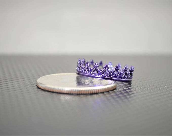 Dainty Purple Crown Ring, Purple Princess Crown Ring, Princess Ring, Tiara Ring, Queen Ring, Purple Ring, Purple Princess Ring, Purple Ring