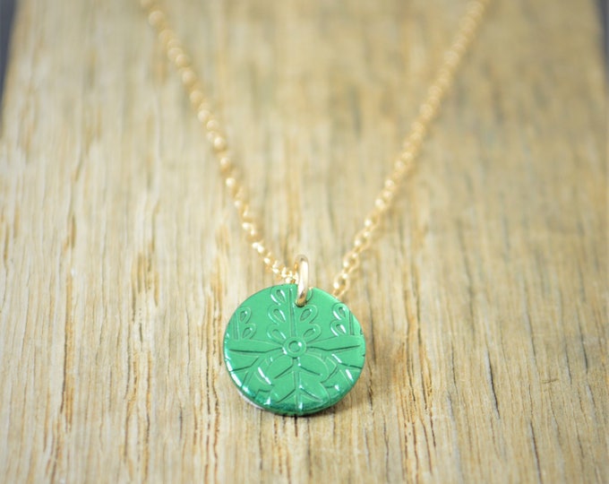 Japanese Coin Necklace, Green Coin Necklace, Coin Art, Japanese Art, Bronze Coin, Japanese,Boho Necklace, Two-Sided, Coin Charm,Charm,Orient