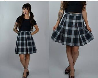 SALE Schoolgirl | Medium | 1980s Vintage Plaid Mini Pleated Skirts 80s Tartan Mini