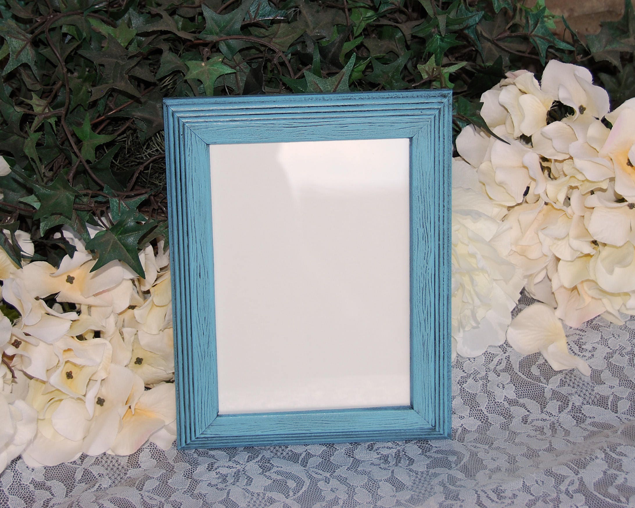 Coastal 5x7 picture frame Light aqua blue wood wall frame