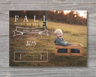 Fall mini session template, mini session template, mini session, photography template, photoshop template