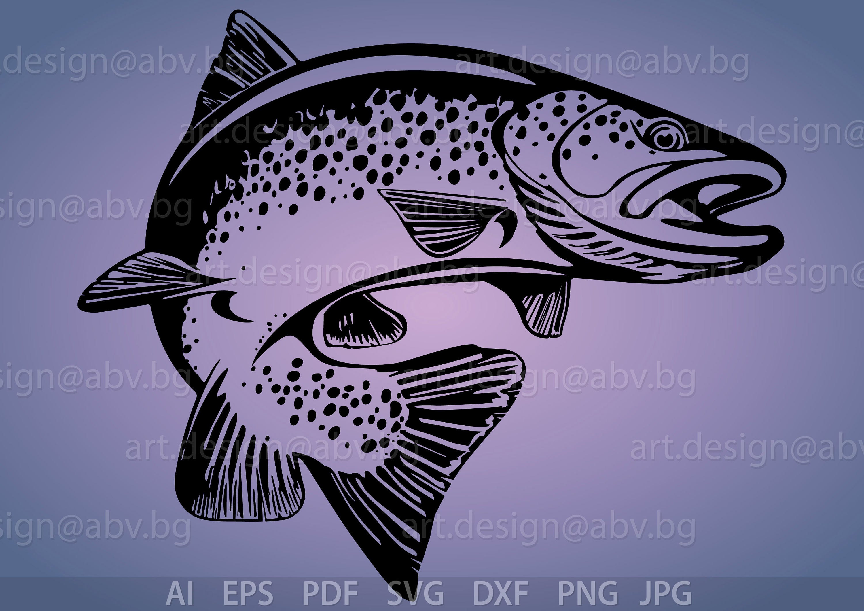 Download Vector TROUT fish AI eps pdf svg dxf png jpg Image