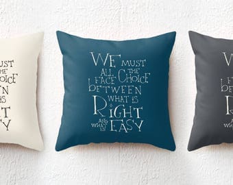18x18 Harry Potter Pillow, Dumbledore Quote Cushion Cover, We must all face the choice, Bedroom College Dorm Decor Birthday Gift for Teens