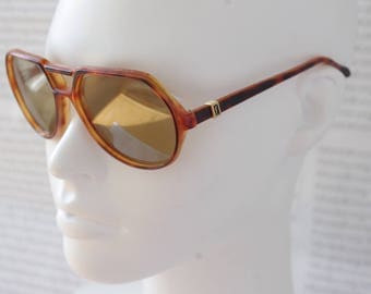 Yves Saint Laurent Aviator Tortoiseshell / Collectible Rare Original YSL sunglasses Shades / Luxury Horn-rimmed Lunettes / Gift for her him