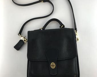 Vintage Black Coach Station Bag | Leather Crossbody Purse