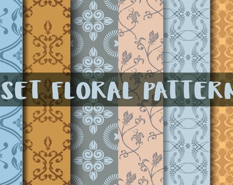 Floral pattern Svg, flower pattern, floral print, pdf pattern, art nouveau floral, pattern, Digital clipart, floral texture, pattern stamp