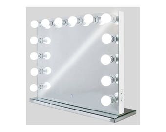 XL Dimmable Frameless Hollywood Lighted Vanity Mirror w/ Dual Outlets