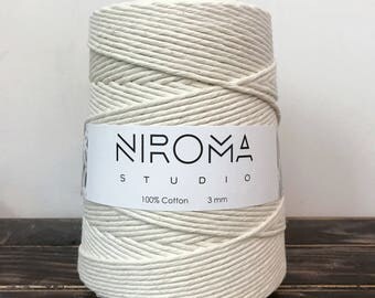 3 mm Cotton macrame string, bulk cord, macrame cord, craft string, macrame twine, macrame rope, cotton rope, cotton string, natural cotton