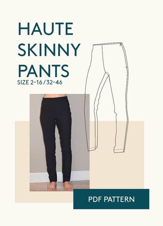 Pants PDF sewing pattern for women fitted jeans