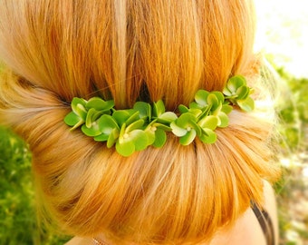 Bridal hair flower 1 pcs Bridal hair piece Boho Bridesmaid hair pins Green wedding Flower accessories Green hydrangea Bridal headpiece gift