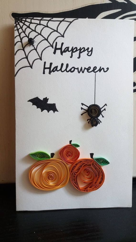 Happay Halloween card Helloween quilling card hend made card