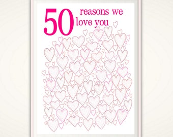 50th Birthday Gift for Women - 50th Birthday Poster, PRINTABLES, Party Decorations, 50th Birthday Gift Ideas, 50 th Birthday, Fiftieth, DIY