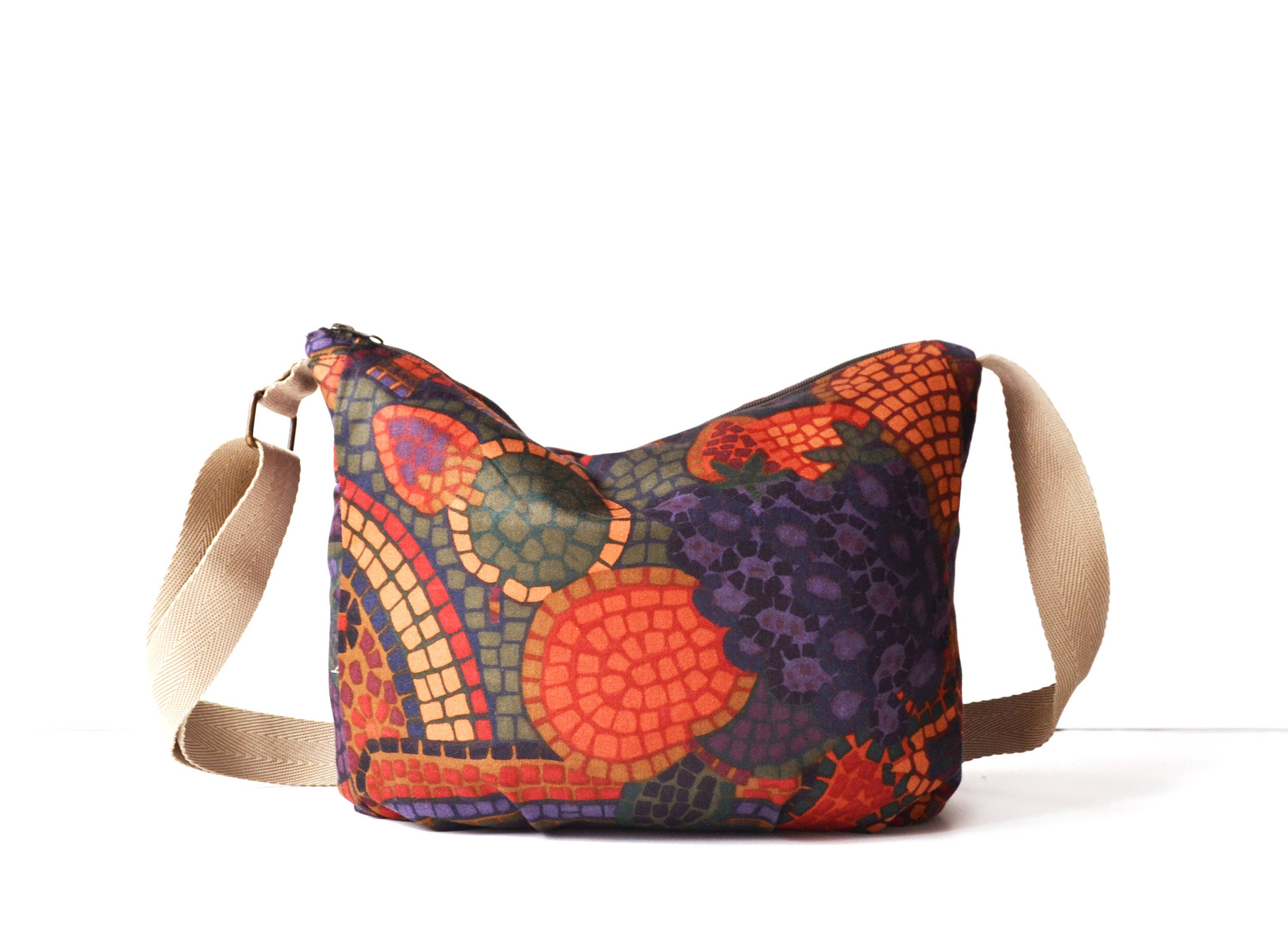 Cross body tote Fabric hip bag Hobo bag Crossbody bag Colorful