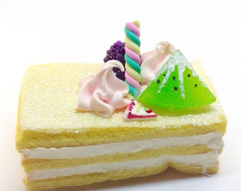 Decoden Layer Cake Squishy // Hand-Decorated Unique Squishy Magnet // Cute Kawaii Squishies