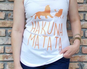 Disney Inspired Lion King Hakuna Matata Tank for Adults or Kids/Disney Simba Pumba Timon Hakuna Matata Shirt/Disney Shirt for Women & Girls