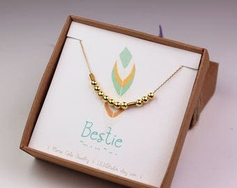 Morse code necklace, bestie necklace, best friend necklace, best friend birthday gift, gold plated, best friend gift, sterling silver