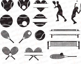 Tennis SVG - Tennis Monogram Svg - Tennis Clipart - Tennis Heart SVG - Tennis Racquet Svg - Tennis Silhouette - Tennis Ball