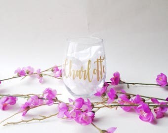 Custom Wine Glasses, Bridal Party Name Wine Glasses, Girls Weekend Wine Glasses, Personalized Wine Glasses, Wine Glass With Name, Wine Glass
