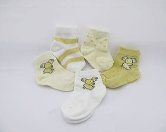 Organic Baby Socks Set of 5 piece, Koala baby socks, unisex baby socks, toddler sock set (0-6, 6-12, 12-24 month)