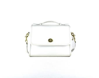 Vintage COACH Legacy White Court 9870 Classic Genuine Leather Classic Crossbody Messenger Shoulder Bag Purse