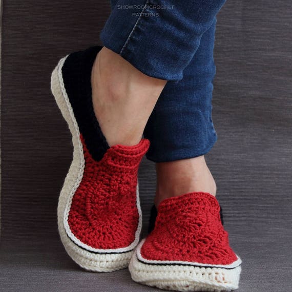 Vans Slipper Pattern | crochet pattern vans style slippers Vans Slipper Pattern | crochet pattern vans style slippers