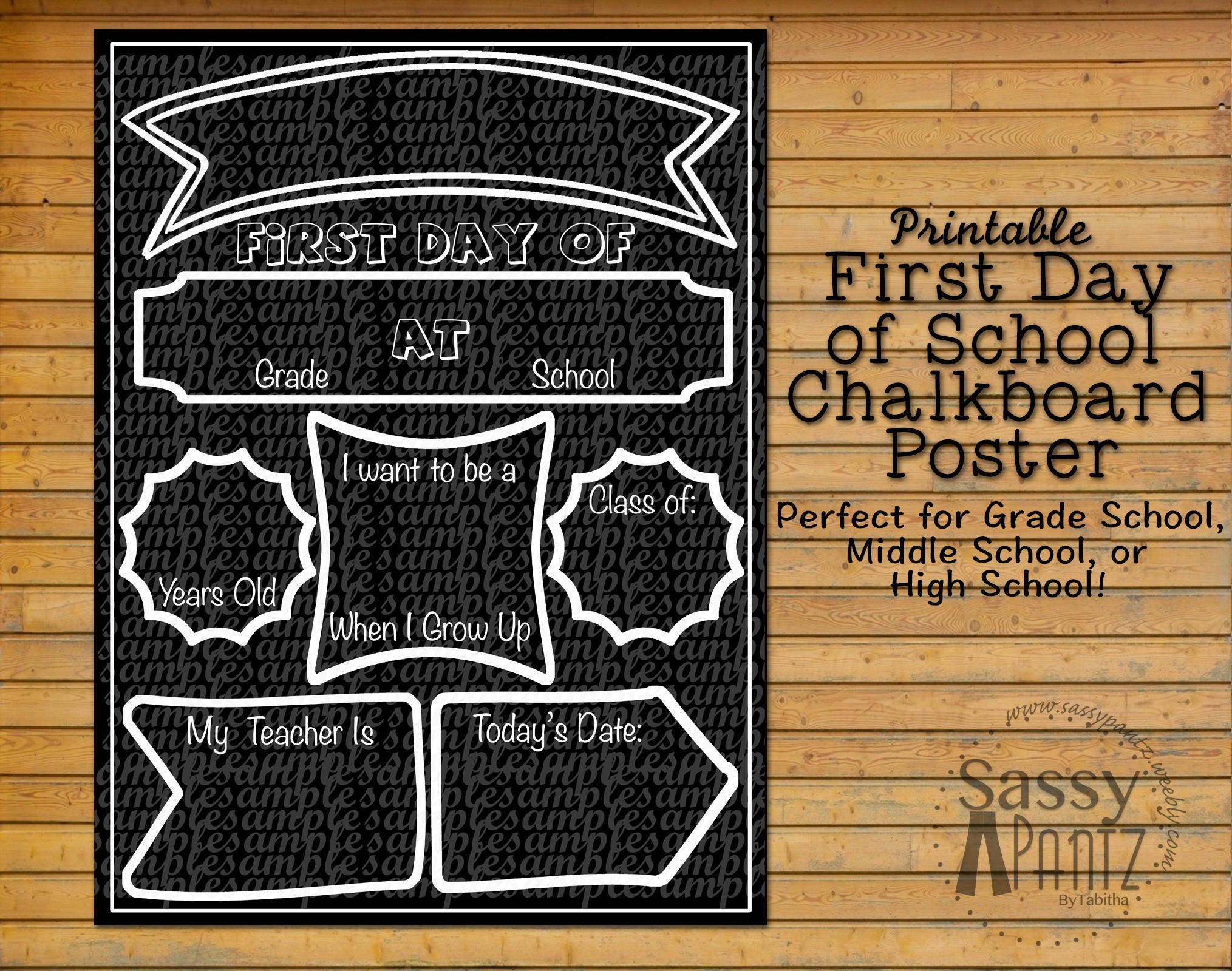 First Day Of School Fill In The Blanks Printable Chalkboard
